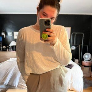 Lou & Grey cropped cream t-shirt